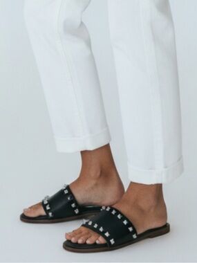 Sincerely Jules Tyler Black Studded Slide Sandals 9M – NIB